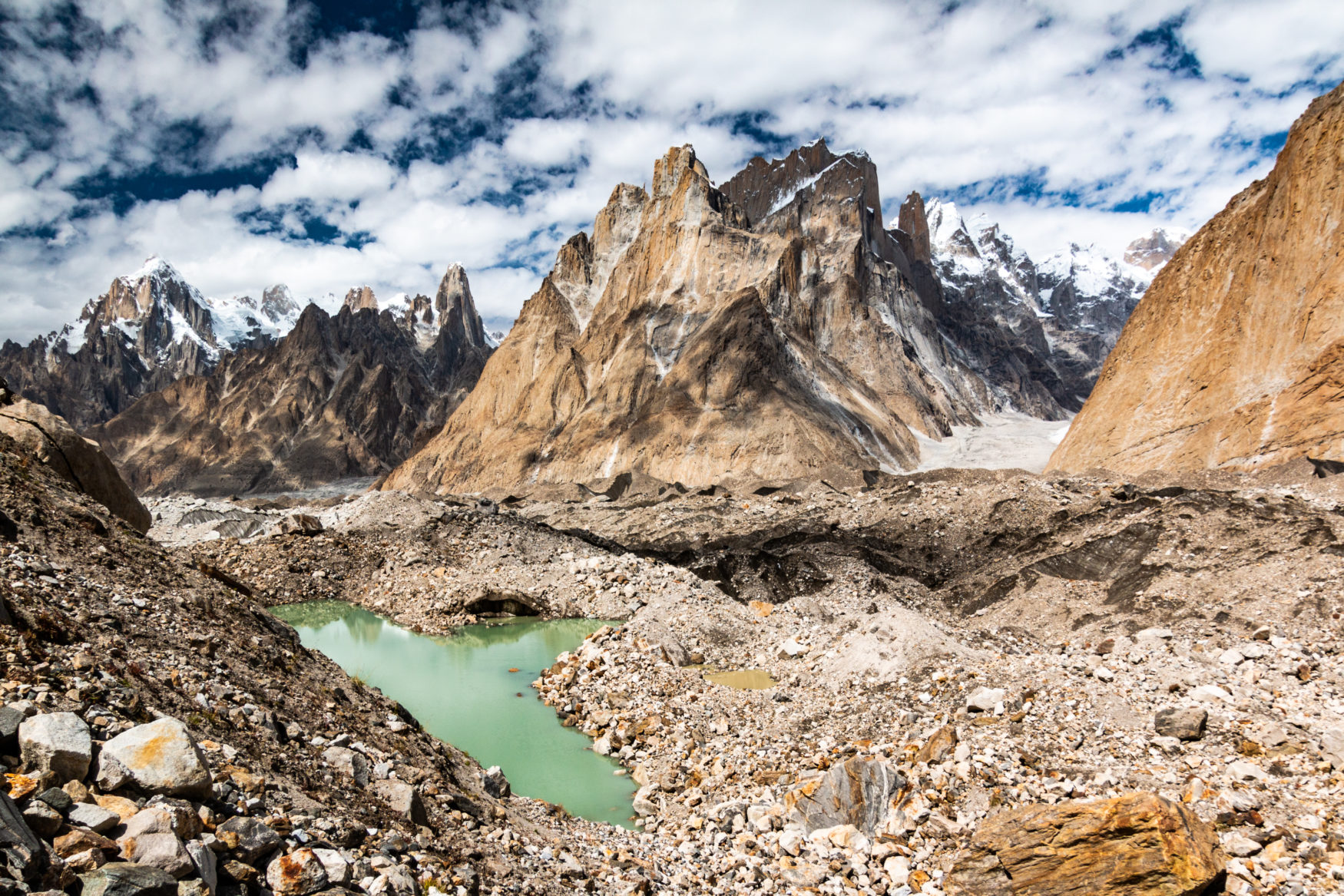 Photo of Trango Towers and Baltaro Glacier from Pakistan landscape stock photography website